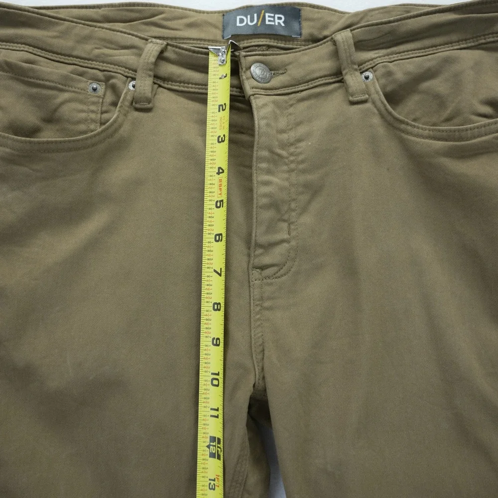 DU/ER No Sweat Pant Mens 36x30 Tobacco Khaki Brown Slim Performance Trousers